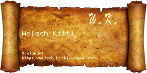 Welsch Kitti névjegykártya